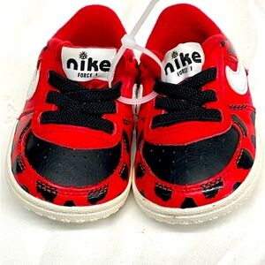 Nike forces 1 18se ladybug low top baby girl sneakers sz 3